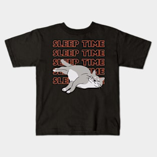 Sleep Time Cat Kids T-Shirt